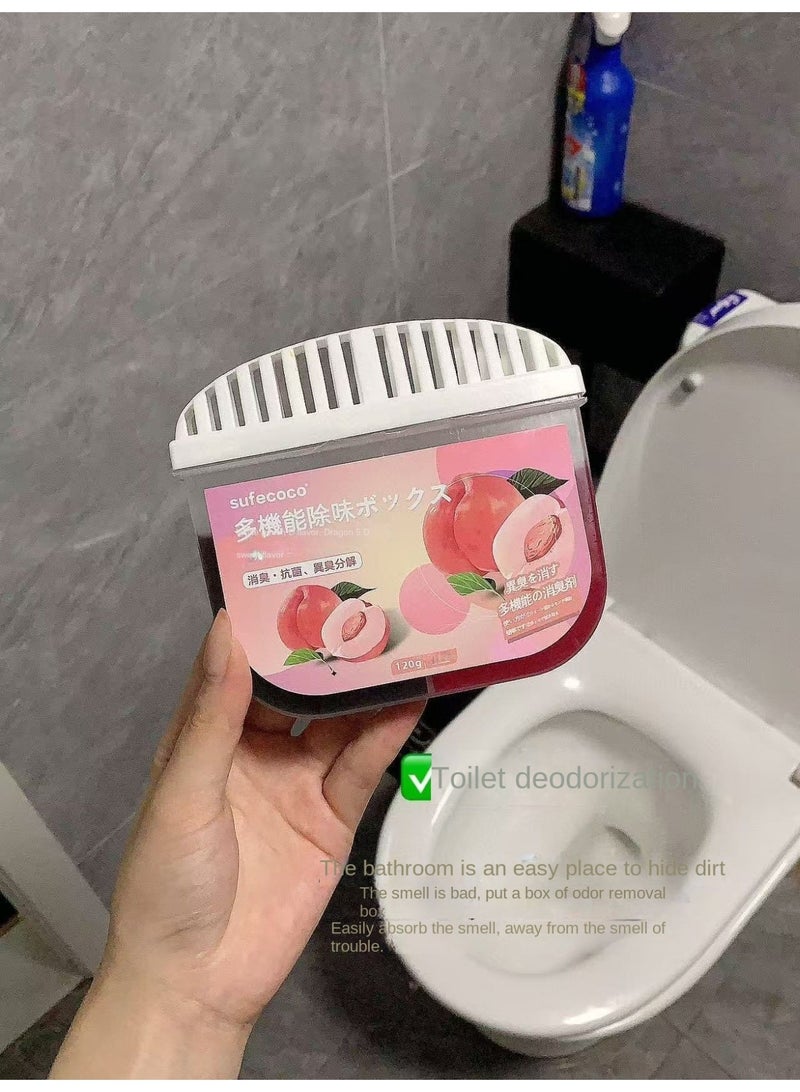 HUANXIN HOME 2PCS Refrigerator Deodorizer and Refrigerator Deodorizer Refrigerator Freezer Deodorizer, Household Sterilization and Deodorization are More Effective Than Baking Soda. Plant Formula is Safe, Non-toxic and Compact Design (Peach Flavor and White Tea Flavor) - Image 4